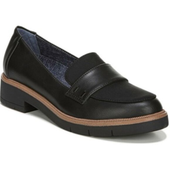 Dr. Scholl's NWOT SZ 8 Black Grow Up Heeled Comfort Loafer Modern Essential Work - Picture 1 of 11